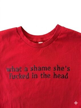 Swiftie Evermore Red Medium Baby Tee | Champagne Problems Lyrics | Non-official